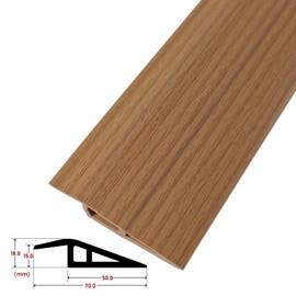 3.3ft Floor & Carpet Threshold Transition Strip, Vinyl Self Adhesive Overlap Edge Reducer, Edging Trim for Doorway Flooring Laminate and Tiles, Beveled Ramp Guard for 3/5" Thick Material