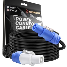 KAKABUBBLE 14 AWG PowerCon Power Cable - AC PowerCon Input to PowerCon Output 14AWG 3 Pin Power Extension Cable for LED Screens, Moving Head Lights, Stage Lighting, Audio Video Equipment - 3.05M/10FT