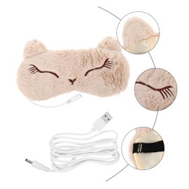 Ipetboom 3D Cartoon USB Heated Eye Mask Thermostatic Sleep Blindfold Blackout Eye Cover for Relaxation and Warmth for Travel and Home Use