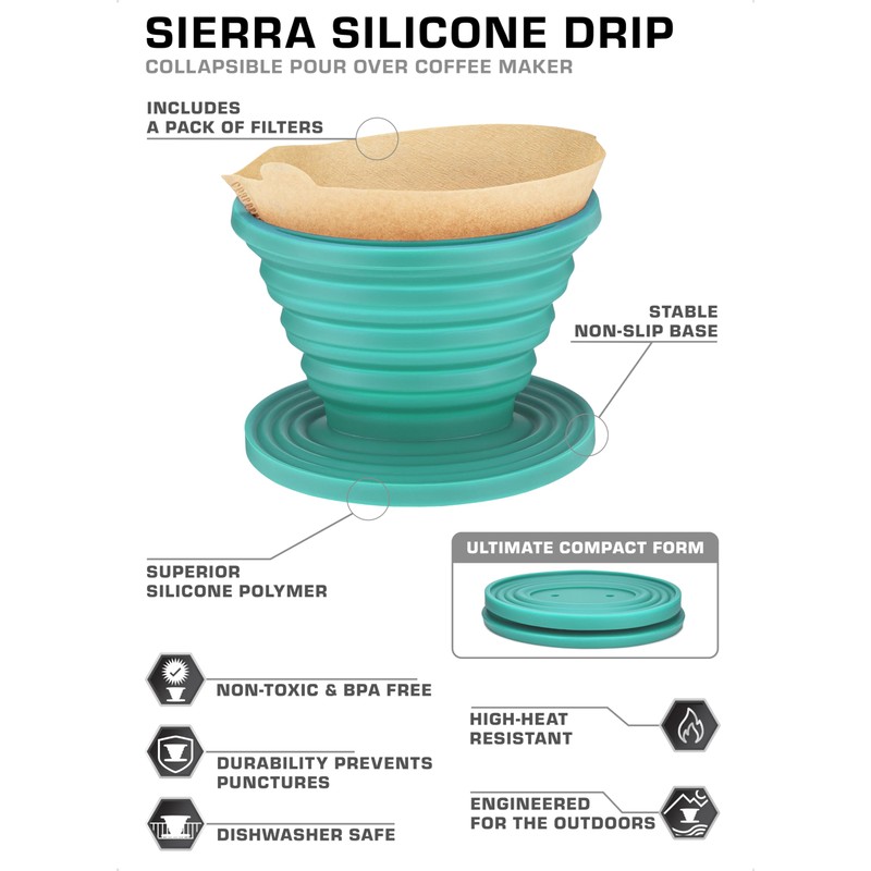 COLETTI Sierra Camping Pour Over Coffee Dripper — Collapsible Pour