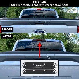 Deliciousticker For 2021-2023 Ford F-150 Third Brake Light SMOKE Precut Vinyl Tint Overlays