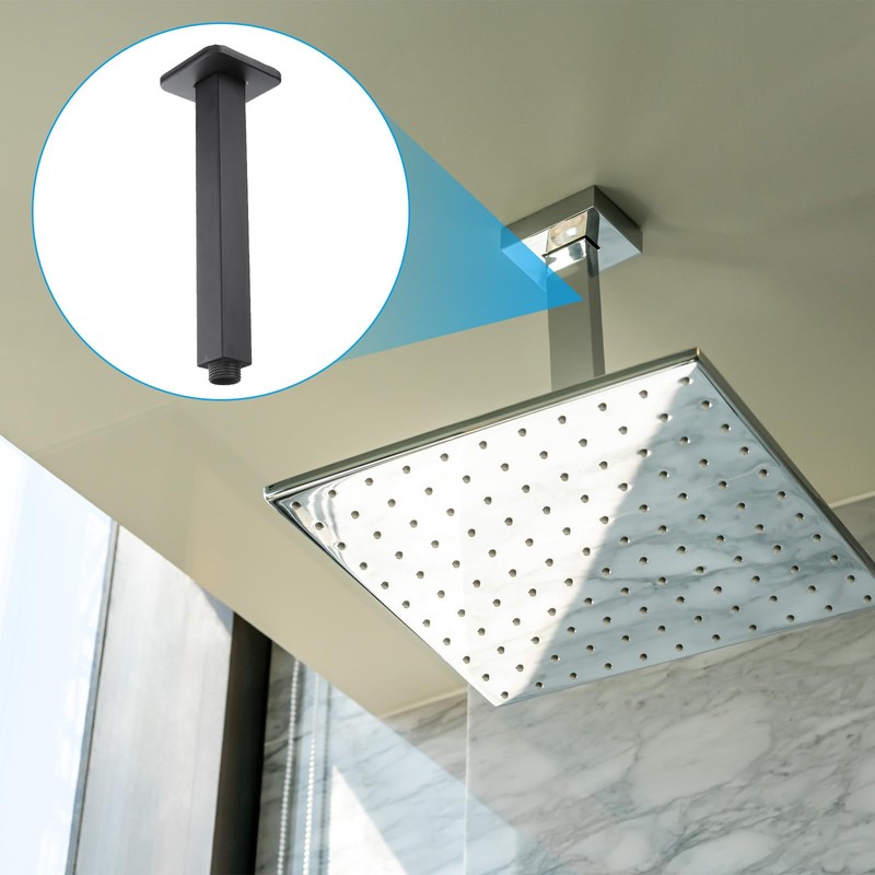 sourcing map Shower Head Extension Arm with Square Flange 235mm(9.3")
