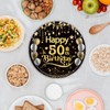 EVYIENEN Pack of 50 Happy Birthday 50th Birthday Paper Plates,