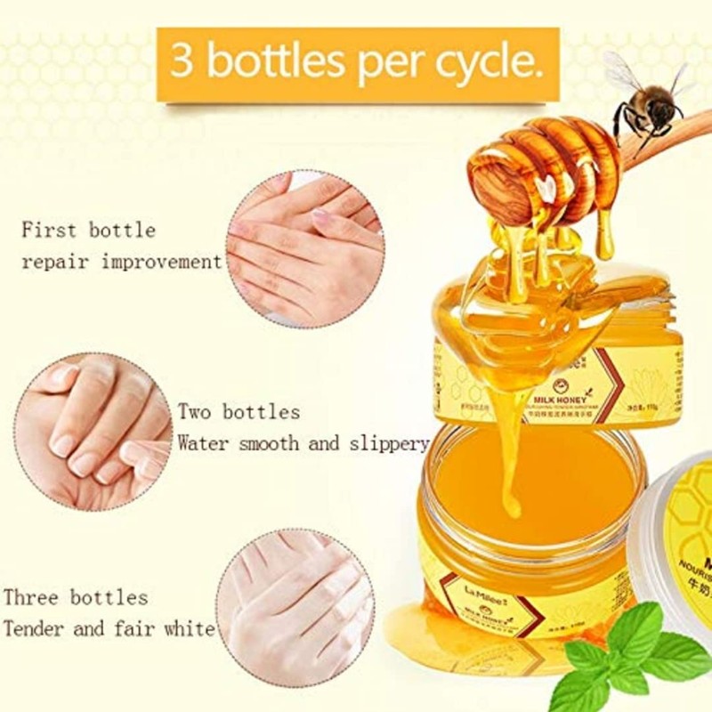 La Milee Hand Mask Milk Honey Peel Off Hand Wax