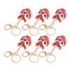 6pcs Lion Dance Keychains Cute Funny Rust Prevention Rhinestone Keychain