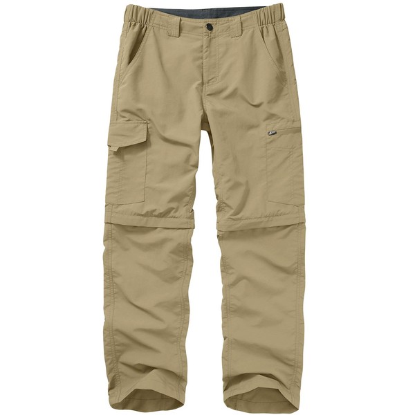 Hiking Pants for Men boy Scout Convertible Zip Off Lightweight Quick Dry Breathable Fishing Safari Shorts,6226,Khaki,34