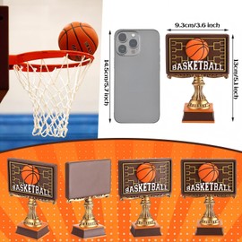 Wiwiqing 2 Pack March Basketball Bracket Trophy Basketball Winner Award for Madness Challenge Tournament Funny Recognition Trophy Appreciation Gift for Champion Winner Friends Prizes (Brown)