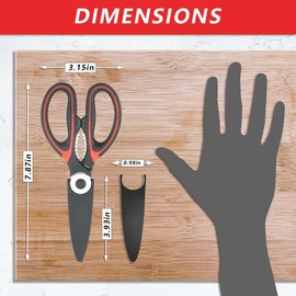 Kitchen Shears, 2-Pack Kitchen Scissors Heavy Duty Meat Scissors, Dishwasher Safe Cooking Scissors, Multipurpose Stainless Steel Sharp Utility Food Scissors for Chicken