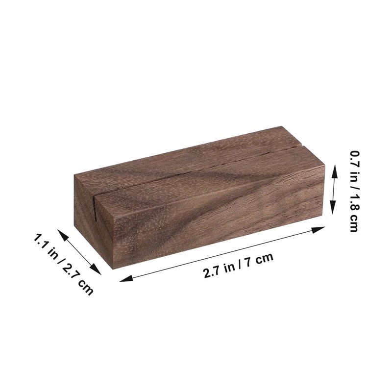 VILLFUL 12Pcs Place Card Holder Walnut Wood Display Stands Rustic