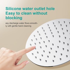 AULEEND 6 Inch Round Rain Shower head, High Flow Stainless Steel Rainfall Shower Head, High Pressure Design (Chrome)