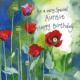 Alex Clark Art Ltd Happy Birthday Auntie Poppies Card
