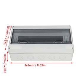 Breaker Box, 18 Way Distribution Protection Box IP65 Waterproof Clear Cover Electrical Box with DIN Rail for Circuit Breaker