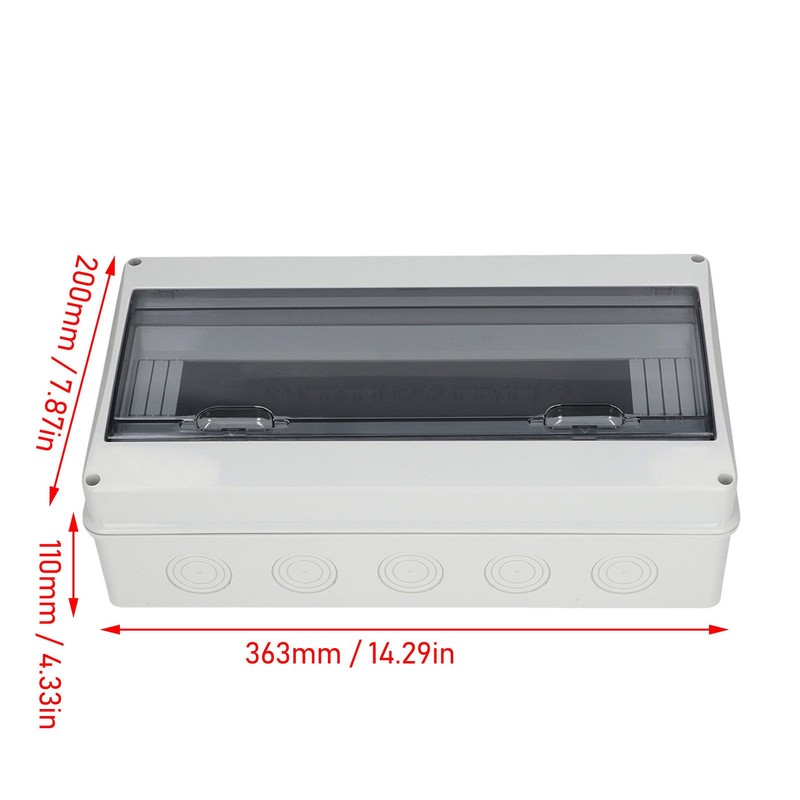 Breaker Box, 18 Way Distribution Protection Box IP65 Waterproof Clear