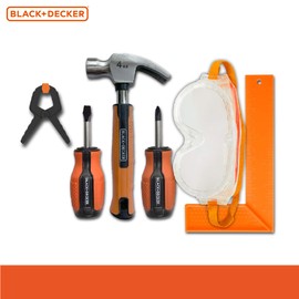 Black and Decker six Piece Pretend Play Toolset for Kids, for Home diys and Creative Learning