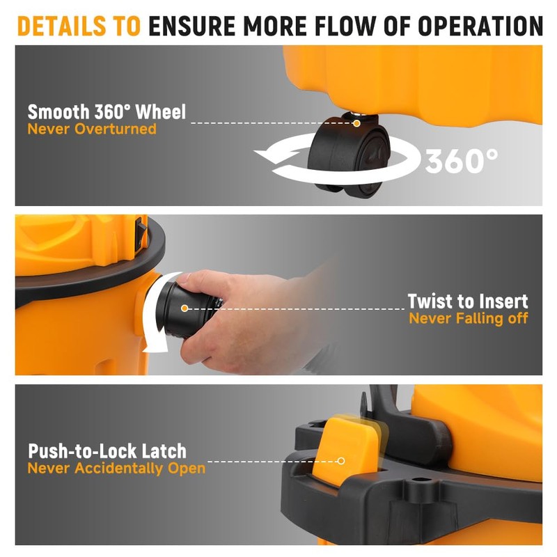 Hoteche 20V Cordless Shop Vacuum Portable Garage & Workshop Vac