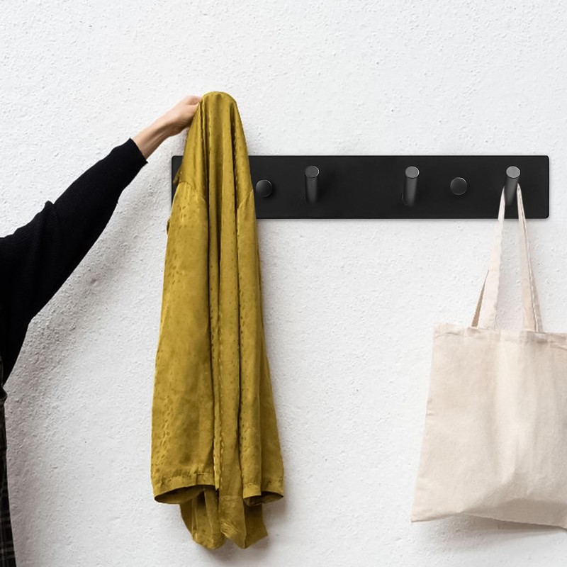 Coat Hooks Wall Mounted, Black Coat Hangers Coat Rack Wall