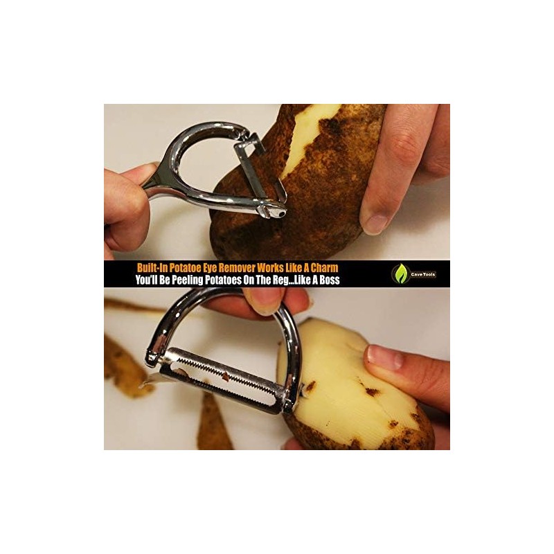 Cave Tools Vegetable Y Peeler Julienne Swivel Slicer With Potato
