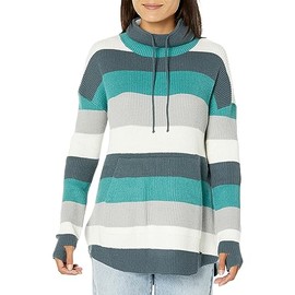 Carve Designs Women's Rockvale Sweater, Wave Rugby Stripe, LG