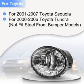 ROXX Fog Light Set for 2001-2007 Toyota Sequoia, 2000-2006 Toyota Tundra w/Bulbs + Wiring Kit + Switch, Driving Fog Light Assembly (Clear Lens)