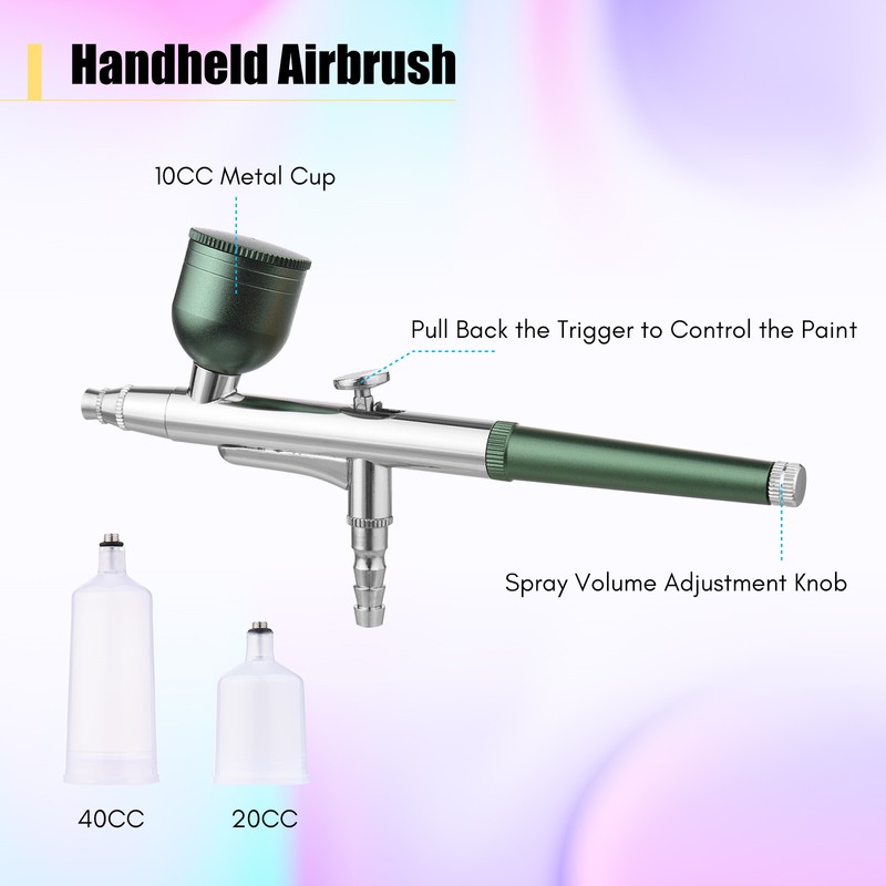 Multi Functional Airbrush Kit with Pump 5 Levels Adjustable Dual