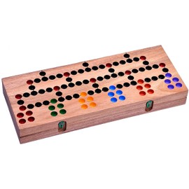 LOGOPLAY Blockade for 2 to 6 Players - Dice Game - Strategy Game - Board Game - Wooden Board Game with Folding Game Board