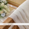 Simplebrand Natural Linen Textured Sheer Curtains 63 Inch Length 2
