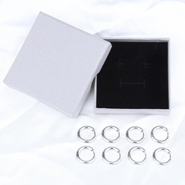 Mochity 4 Pairs of Earrings Gold Women's Hypoallergenic Hoop Earrings Silver Stainless Steel 8-20 mm Hoop Earrings Small Cartilage Earring Jewellery Women's Gift Women, Stainless Steel, Stainless