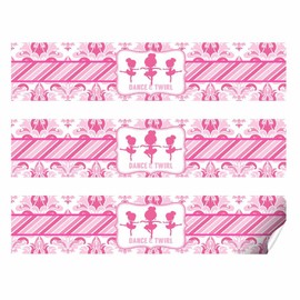 Dance & Twirl Pink Ballerina Birthday Themed Waterproof Water Bottle Sticker Wrappers 20 Wrap Around Labels Sized 1.75" x 8.5" by AmandaCreation