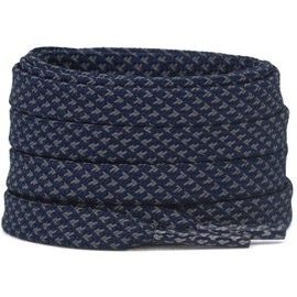 DELELE 2 Pairs Reflective Shoelace Flat Navy Safety Laces for Shoes Sneakers Boots 39 inch