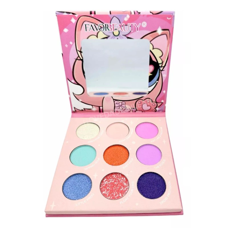 Sombras Kawaii Paleta De Sombras Chicas Súper Poderosas Bombón Espejo