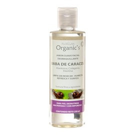 FLORIGAN Jabón Facial Desmaquillante Baba de Caracol con Alantoína, Colágeno y Elastina 250ml. FLORIGAN Línea Organics (1 pieza)                      