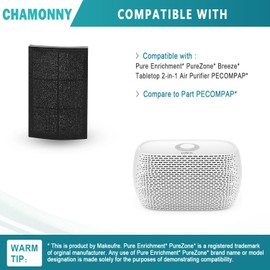 CHAMONNY Breeze Tabletop Filter Replacement PECOMPAP, Compatible with Pure Enrichment PureZone Breeze Tabletop 2-in-1 Air Purifier, 2 H13 True HEPA Filter + 4 Activated Carbon Pre-filters