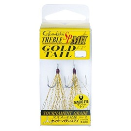 Gamakatsu Triple Hook Treble SP Medium Heavy Gold Tail No. 6 2 Silver 42187