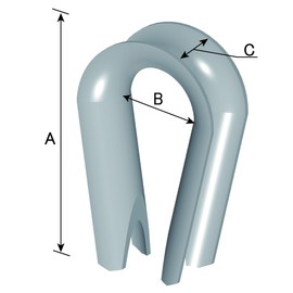 DAIDOHANT 10101954 SUS304 Stainless Steel Thimble, 0.4 inches (10 mm), (A) 1.7 x (B) 0.9 x 0.9 x (C) 0.5 inches (42 x 24 x 12 mm), 1 Piece