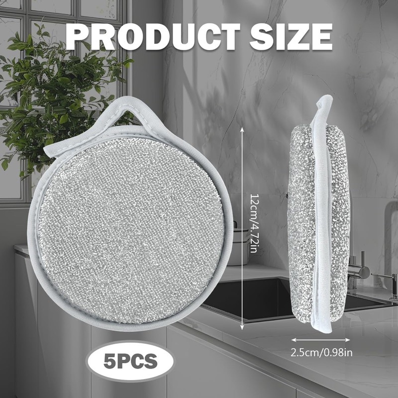 Pack of 5 Scourers Cleaning Cloths, Reusable Scouring Cloths, Washing