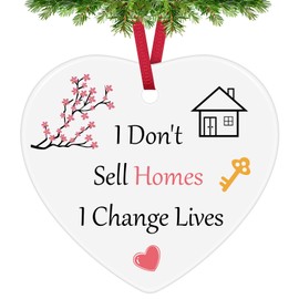 Real Estate Agent Gifts Christmas Ornaments Realtor Appreciation Gifts Thank You Gift Broker Salesman Agent Salesman Gift Agent Closing Gift Salesperson Gift Ceramic Ornament Christmas Tree Decoration