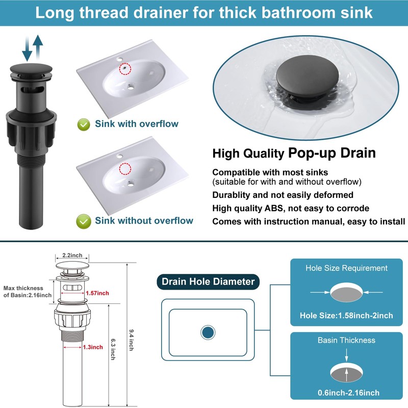 Midanya Waterfall Bathroom Faucets, Single Handle 1 Hole Bathroom Sink