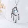 Sterling Silver Celtic Dream Catcher Necklace for Women Moon and