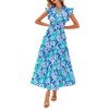 PRETTYGARDEN Women's 2025 Summer Floral Midi Dress Cap Sleeve V