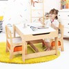 DREAMADE Children's Table with 2 Chairs, 3-Piece Children's Wooden Seating