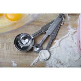 Measuring Spoon,Heavy Duty Stainless Steel Metal Measuring Spoons for Dry or Liquid, Fits in Spice Jar, Set of 4