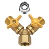 Brass Water Splitter Y Connector 2 Way Double Tap Hose