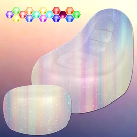 Balabulala Inflatable LED Chair for Adults Kids,Illuminated Blow Up Lounger Chair with Ottoman,Swimming Pool Air Chair with Ottoman for Adults,Inflatable Game Sofa for Picnics Hiking(Without Pump)
