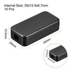 sourcing map Dustproof Mini Junction Box 40 x 20 x 10.5 mm for Electrical Projects Black Pack of 10