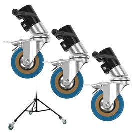 Selens 0.87inch/22mm Light Stand Wheels Set 3pcs, Heavy Duty Photography C Stand Wheels with Brake for Photo Studio Video Shooting