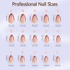 Misssix XBASICTIPS Uñas postizas francesas, 150 unidades, almendra mediana, gel