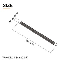DTGN 1.2x10x160mm (WxODxL) Extension Springs for Residential Repair Machinery Spring Steel Tension Compression Spring Gray
