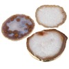 Rockcloud 1 PC Gold Plated Edge Agate Slices Geode Stones,Place