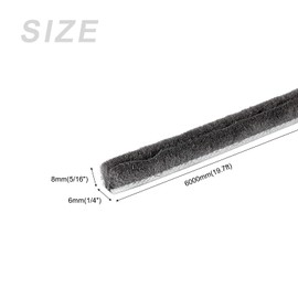 METALLIXITY Brush Seal Weather Stripping (1/4"x5/16"x19.7ft), Card Slot Door Brush Strip W PP Slice - for Sliding Sash Door Window Wardrobe Seal