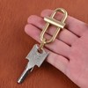 Brass Keychain, Smal Oval Slide Locking Snap Lock Clip Buckle